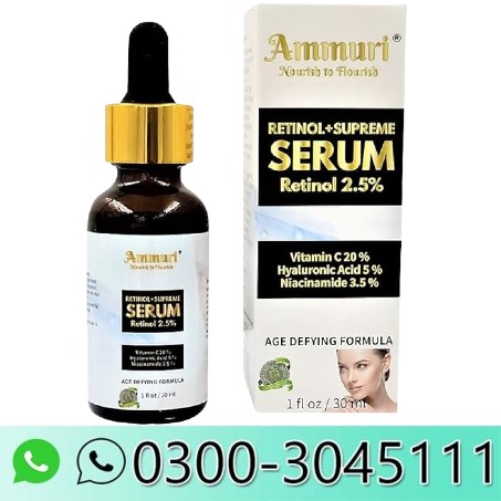 Retinol + Supreme Serum 2.5% Vitamin C 20% with Hyaluronic Acid & Vitamin E, Face Serum, for Wrinkles, 5% Niacinamide 3.5% Anti-Aging Skin Repair, Supercharged Face Serum