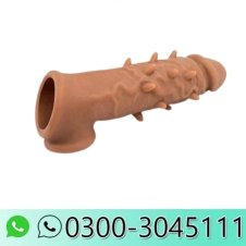 Brown Dotted Realistic Penis Sleeve Extender In Pakistan