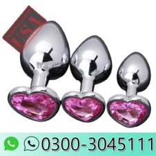 Akstore 3 Pcs Luxury Jewelry Design Fetish Anal Butt Plug(Pink)