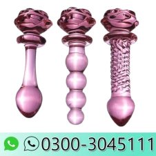 Best Rose Shaped Pyrex Glass Dildo Butt Plug in Pakistan