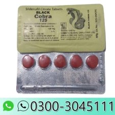 Black Cobra 125mg Tablets (Sildenafil) – Pack of 3 Strips